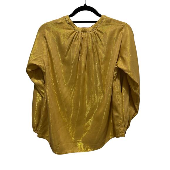 NWT Velvet by Graham & Spencer Metallic Gold Blouse Size S Holiday DateNightLook - Picture 2 of 8